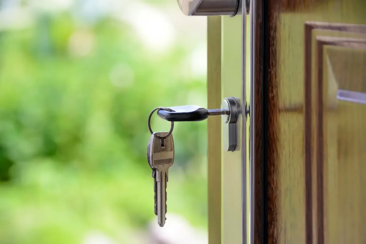 Key left in the lock of an open front door – call a residential locksmith Sheffield from Locksmith Sheffield