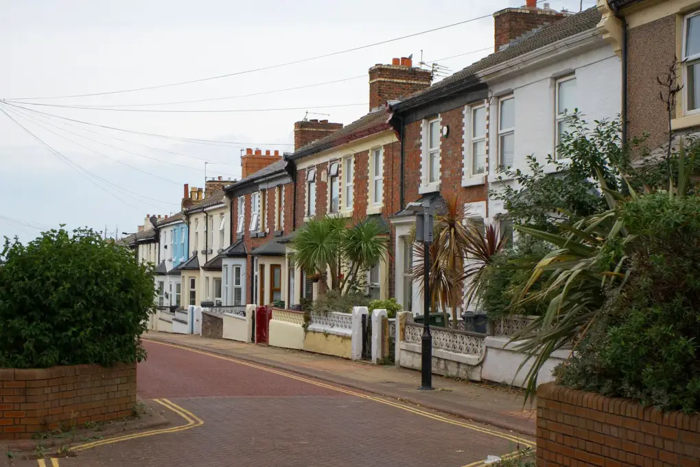 Residential street of terraced houses